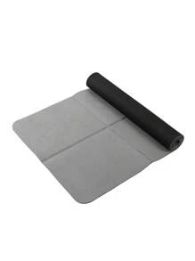 1入組183*61*0.6公分黑灰色tpe可折疊瑜珈墊,適合初學者、運動、舞蹈、防滑緩震運動 - 彩色 - 查看 2