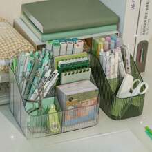 1 化妆品收纳盒，透明亚克力收纳架，化妆品收纳架，收纳篮，桌面收纳盒，化妆刷架，香水收纳盒，透明塑料收纳箱 - 透綠色 - 查看 8