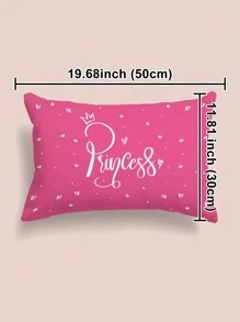 Letter Graphic Lumbar Pillow Cover Without Filler, Cute Throw Pillow Cover, Pillow Insert Not Include, For Kids Bedroom