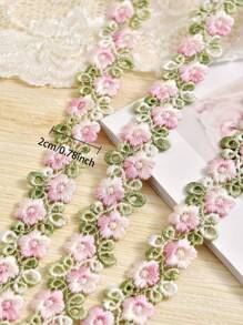 1 Yard Floral Pattern Lace Ribbon Trim For Sewing, Gift Package Wrapping,DIY Crafts And Bridal Wedding Decorations - Multicolor - View 2