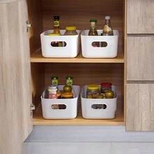 1個桌面收納盒,化妝品收納盒,雜物整理盒,收納籃 - 彩色 - 查看 6