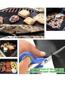 2入組,燒烤墊,不沾燒烤墊,重責任燒烤墊,可重複使用燒烤墊,易於清潔,燒烤墊電燒烤燃氣燒烤,燒烤墊黑色燒烤廚房戶外野餐,廚房配件,燒烤配件 - 黑色 - 查看 6