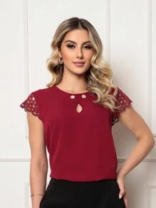 Women Blouses - Màu Đỏ Sâu - Xem 4