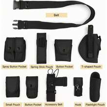 Cinturón Táctico Militar Seguridad 10 Accesorios Desmontable - Negro - Ver 7