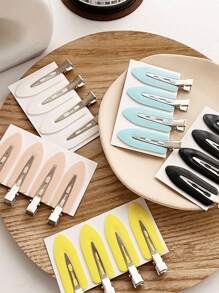 4/20pcs Women Plain Surfboard Hair Clips, Invisible Hair Styling Clips, Suitable For Daily Use Claw Clips Hair Claws Hair Barrettes, School Stuff, Hair Accessories - Multicolor - View 2