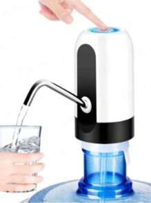 Bebedouro Bomba Elétrica P/ Galão De Água Recarregável Usb - Preto e Branco - Visão 1