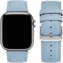 適用於 Apple Watch Ultra 2 Ultra Se 2 Se Series 9 8 7 6 5 4 3 2 1 的男性49mm 45mm 44mm 42mm真皮替換錶帶 - 藍色 - 查看 4