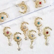 1盒/12入組合金月形美甲裝飾品 - 彩色 - 查看 3