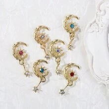 1盒/12入組合金月形美甲裝飾品 - 彩色 - 查看 4