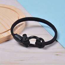 1個手工編織的手環“給我兒子”,作為生日、畢業、感恩節和聖誕節的禮物 - 黑色 - 查看 4