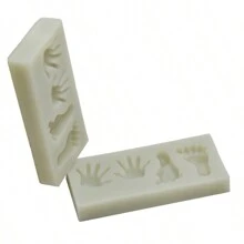 A Piece Of Gray And White Small Hands And Feet Cake Chocolate Clay Silicone Mold Western Pastry Decoration Tool Candle Mold - gray - View 1