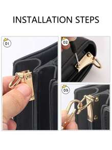 2/4pcs Bag Buckle Ring Accessories, Metal Buckle, Carrying Ring Accessories, Detachable Buckle, Bag Modification Screw Buckle Side Clip Buckle - Silver - View 4