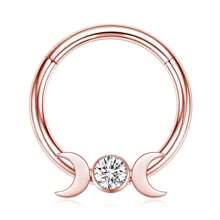 1 Miếng 16G Vòng mũi Vòng CZ Opal 316L Thép y tế Hoa tai Septum Bản lề Bộ phận Vòng Môi Xỏ lỗ tai Đồ trang sức , Vỏ sò Nhẫn , Xoắn ốc Nghiên cứu , Xuyên , Xuyên Giường đôi tiêu chuẩn , Hạt tai Septum Nhẫn - Bạc - Xem 9