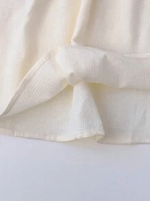 女童刺繡可愛連衣裙T卹裝，無袖，夏季 - 米色 - 查看 6