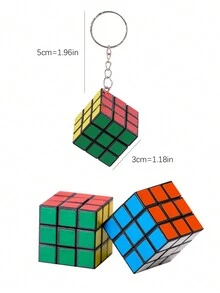 1 件 3x3 魔術方塊鑰匙圈拼圖玩具、創意禮物和裝飾品 - 迷你魔術方塊 - 查看 2
