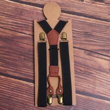 1pc Men's Elastic Y-Back Clip-On Suspenders, Adjustable Length Halloween