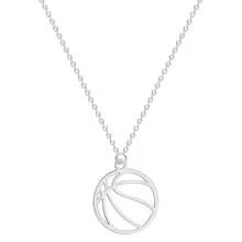 1pc Hip-Hop Stainless Steel Basketball Pendant Necklace, Simple Charm Basketball Sport Collarbone Chain Jewelry For Girls Boys Basketball Player Necklace Accessory - Basketball - View 7