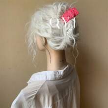 1 件装高魅力层次优雅发夹女士后头夹头饰碎发夹发饰高马尾夹 - 卡其色 - 查看 4