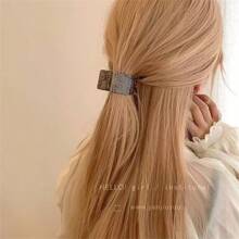 1 件装高魅力层次优雅发夹女士后头夹头饰碎发夹发饰高马尾夹 - 卡其色 - 查看 2