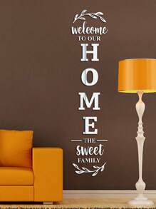 5pcs 3d Acrylic Mirror Wall Stickers Home Decoration, Diy Self-Adhesive Silver Acrylic Decals With Letter Logo For Living Room, Bedroom