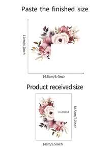 1pc Watercolor Flower & Leaf Switch Sticker - Multicolor - View 2