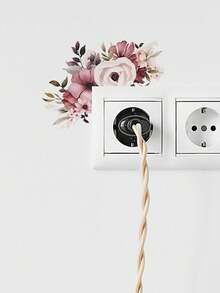 1pc Watercolor Flower & Leaf Switch Sticker - Multicolor - View 6