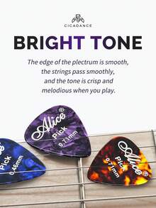 12pcs/Set Alice Guitar Picks Plectrum Celluloid Thickness 0.46mm/0.71mm/0.81mm Colorful Anti-Skid Wear-Resistant Longer Service Life Various Thicknesses Available Suitable For Folk Guitar Classical Guitar Electric Guitar Ukulele Guitar Accessories Christmas Birthday New Year Gift - Multicolor - View 5