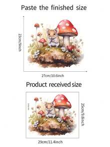 1入組卡通老鼠與蘑菇壁貼 - 彩色 - 查看 2