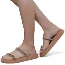 Women Flat Sandals - Màu be - Xem 2
