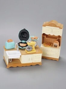 Stomle Family 1: 12比例的兒童模擬廚房早餐食品玩具套裝,包括迷你電動攪拌機和麵包機； 非常適合作為男孩和女孩的生日禮物或配件； 隨機風格和顏色,隨機包裝,運送過程中請注意脆弱。 - 杏色 - 查看 6