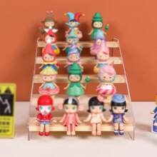 1 Pack 2 Tier Acrylic Wooden Display Stand, Clear Acrylic Display Riser Shelf Wood Tiered Display Shelf Rack Step Ladder Riser Stands For Cupcakes Perfumes Figures Collectibles - 2 Tier - View 8