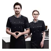 Sweat-Wicking Short Sleeve Filipino Chef Clothing - Black - View 1