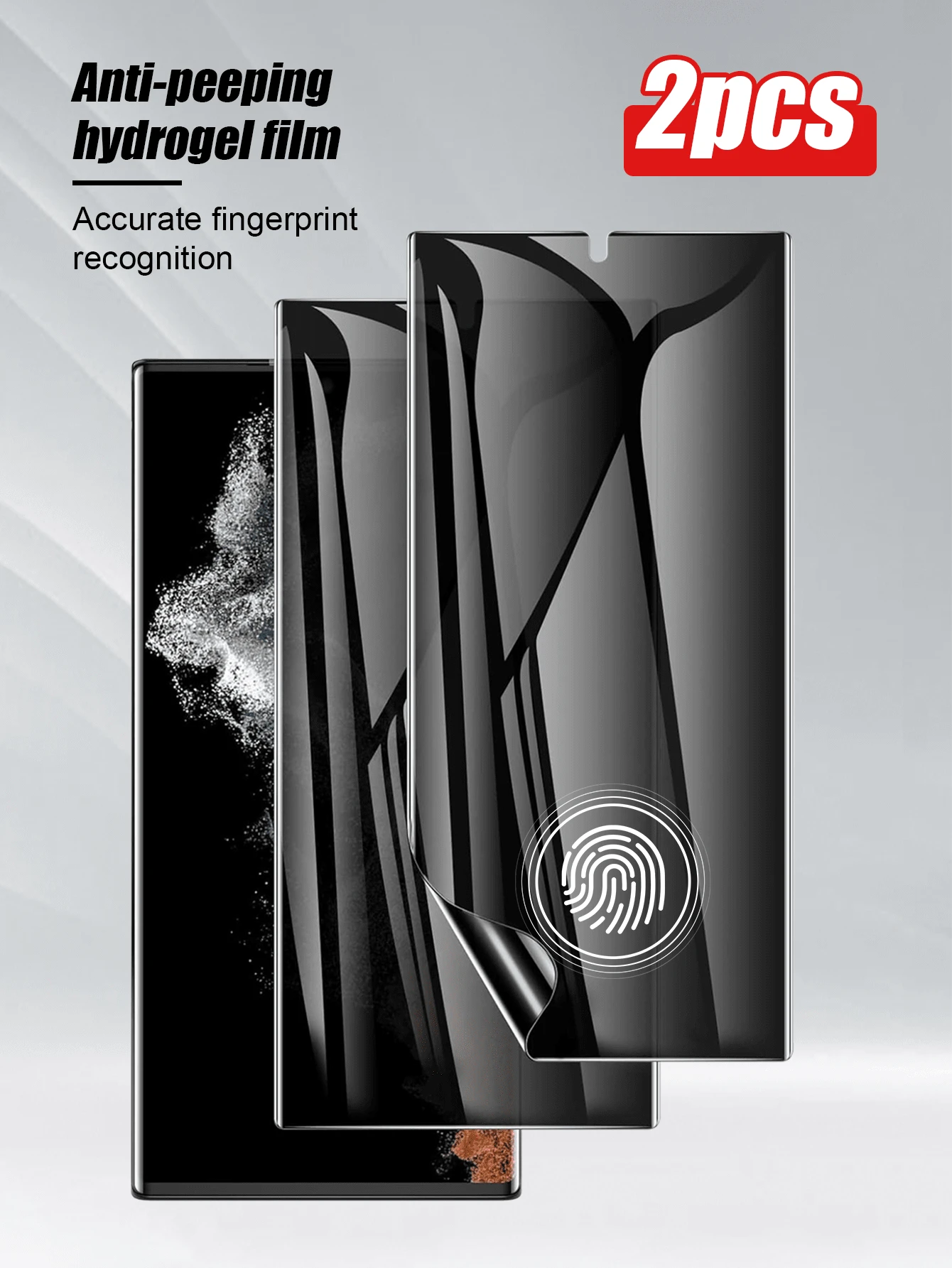 2 件手机防窥屏幕保护膜，水凝胶 TPU，防窥隐私，防摔，防刮，兼容 Galaxy S21/S22/S23/S24 Ultra/S24 FE/A06/A16/A36/A56/S25/S25 Ultra 生日礼物，家人，朋友手机屏幕保护膜，手机配件防水防震防指纹全覆盖