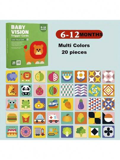 黑白对比卡 婴儿早教卡 新生儿视觉刺激卡 黑白追踪卡 彩色卡 礼物