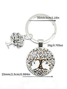 'tree Of Life'圖案鑰匙扣曼陀羅鑰匙環錢包背包汽車鑰匙吊墜,男女適用的父親節禮物 - 彩色 - 查看 2