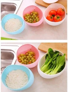 1入家用廚房帶濾網的米洗器,米飯清潔工具套裝,米飯沥水器和过滤器,水沥干的筐子 - 白色 - 查看 8