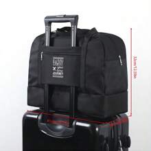 Double-layer Travel Bag Portable Waterproof Hand-carried Bag, Unisex, Dry And Wet Separated Gym Swimming Toiletry Storage Bag - Black - View 2