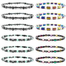 Xiacheng 1入組磁療血赤鐵礦石腳鍊手鍊能量治療腳鍊套裝(適用於女士/男士),抗焦慮磁石黑曜石沙灘腳鐐手鍊 - 彩色 - 查看 1