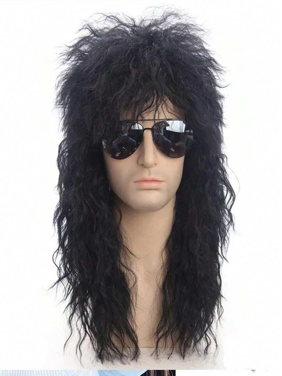 Hombres Peluca sintética medio rizado con tupe