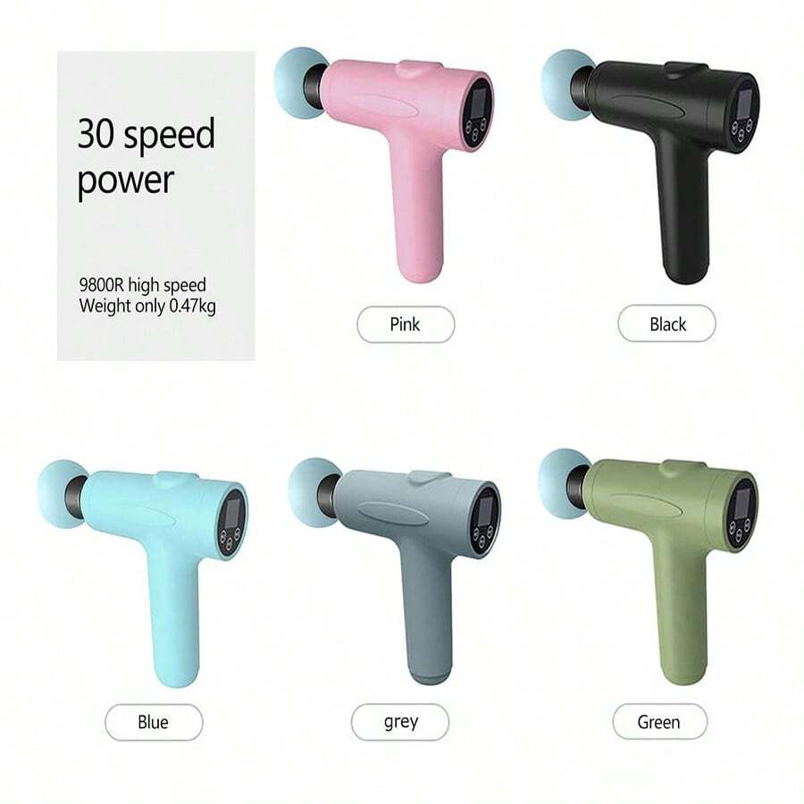 AXH. 1pc Customized High-Intensity Percussion Massage Gun, Rechargeable Full Body Massager, Muscle Relaxation, Same Model As Celebrities, Electric Massage Device To Relieve Back And Neck Muscle Soreness - Blue - View 1