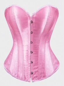 Women's Red Sexy Bustier, Gothic Style Lingerie Set With Free Thong, Suitable For Christmas, Going Out Or Halloween Party - Pink - View 1
