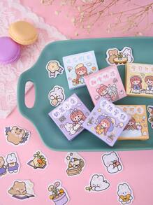 卡通女孩主題日記貼紙#6 小盒子隨機挑選（約 300 張） - 彩色 - 查看 5