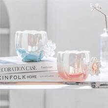 1入組新年ins風格漸變電鍍櫻花陶瓷杯(情侶最愛),送禮自用早餐咖啡杯 - 紫色 - 查看 2