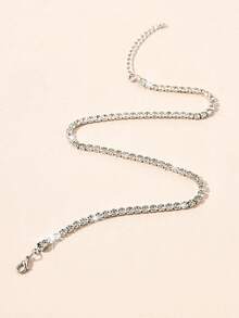 1條女士鑽石項鍊,適用於婚禮、派對、日常穿著,更可當作鏈帶&腰鍊