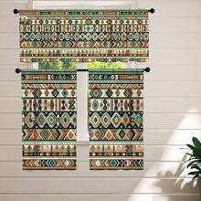 1塊窗簾板/2塊咖啡色窗簾,圖案印花,廚房窗簾,半遮光,元素,公寓裝飾,適用於廚房、宿舍、學習辦公室、客廳家居裝飾 - 幾何圖案 - 查看 3