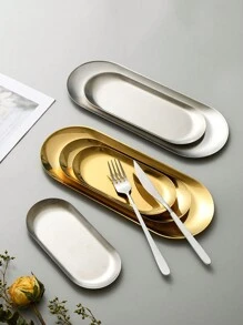 XIYIJIA 1pc Stainless Steel Tray For Tools, Nails, Cups And Tablewares Organization - Silver - View 3