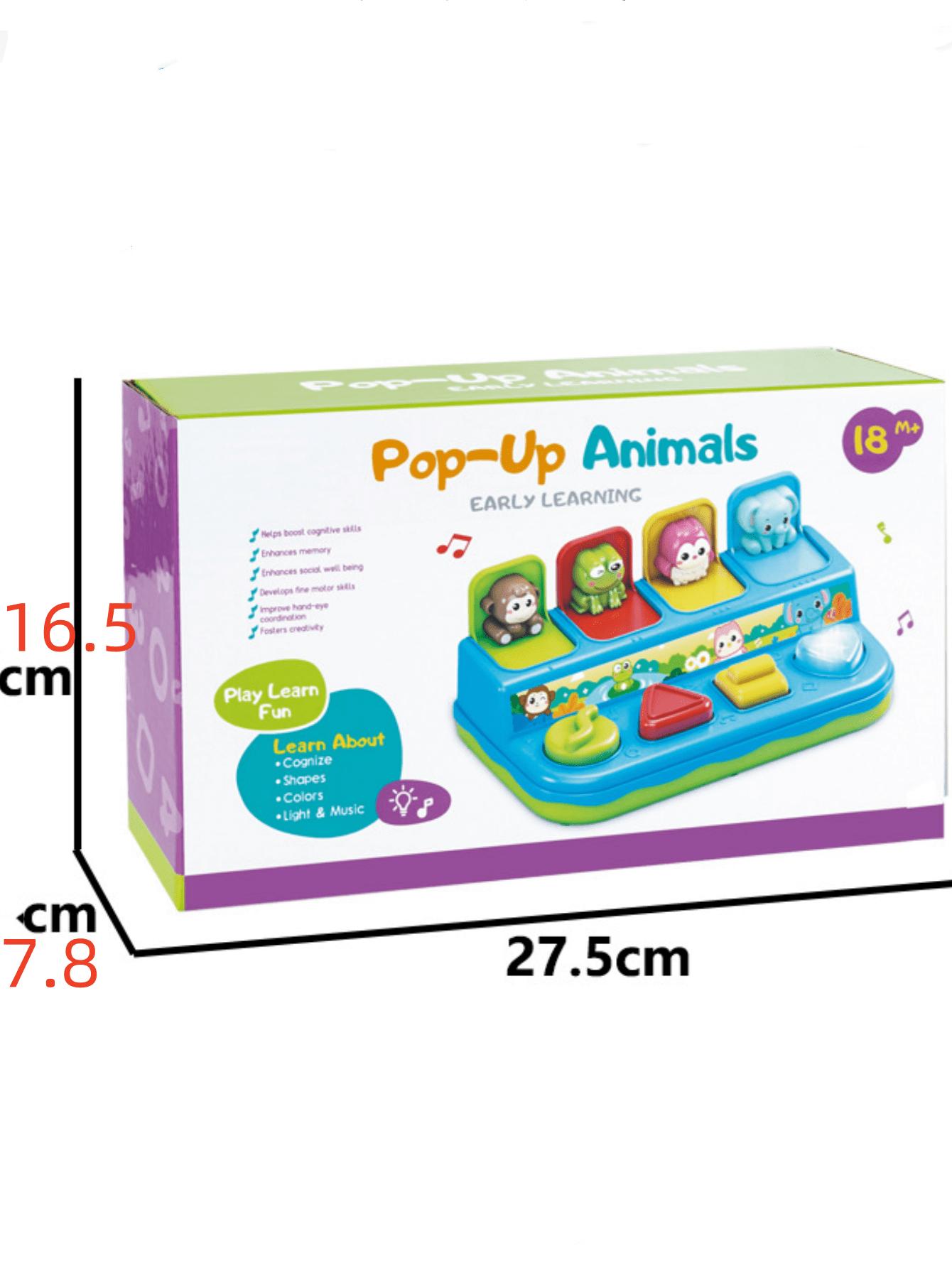 One Piece Of Blue Interactive Press PopUp Animal Toy, Montessori Cause