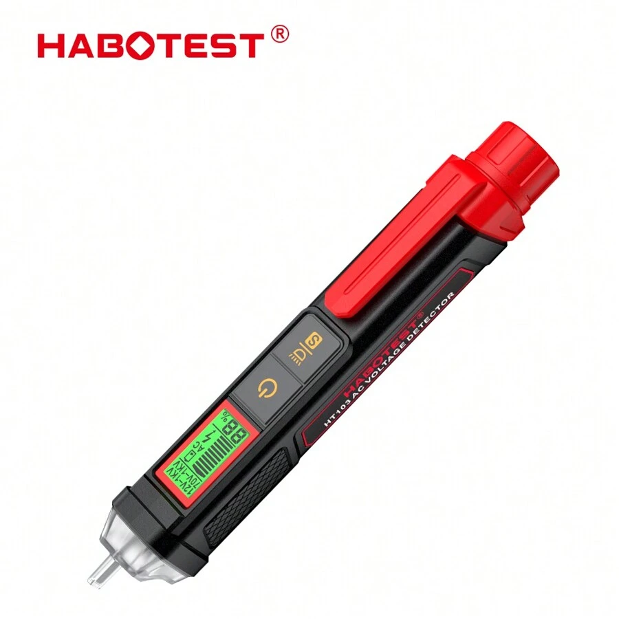 1 Máy Tính HABOTEST HT103 Bút Thử Điện Áp AC 12 ~ 1000V Phát Hiện Điện Áp Không Tiếp Xúc Độ Nhạy Cao Chuyển Đổi Bút Thử Dòng máy Dò Bút Thử Kỹ Thuật Số - màu đen - Xem 1
