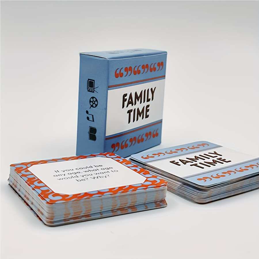 家庭派對話題趣味玩具50個,適用於家庭時間、家庭聚會、旅遊、萬聖節、聖誕節、感恩節,作為禮物的選擇 - 藍白色 - 查看 1