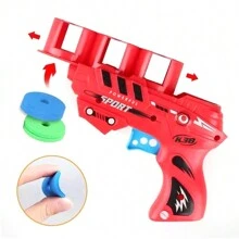 1入柔軟子彈快速射擊器飛碟發射器，EVA橡膠子彈，互動家庭遊戲，兩人決鬥玩具，完美禮品和家庭娛樂，新年遊戲